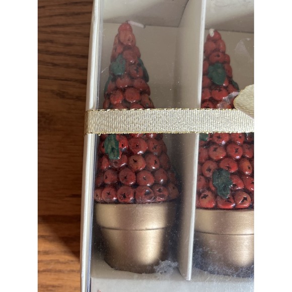 Vintage tag Cranberry Tree Candles‎ Set/3 Topiary Tree 1999 NOS - Picture 2 of 5